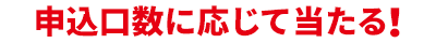 申込口数に応じて当たる！